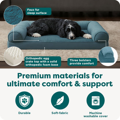 FurHaven Orthopedic Dog Bed for Large Dogs, Sofa Contour Mattress