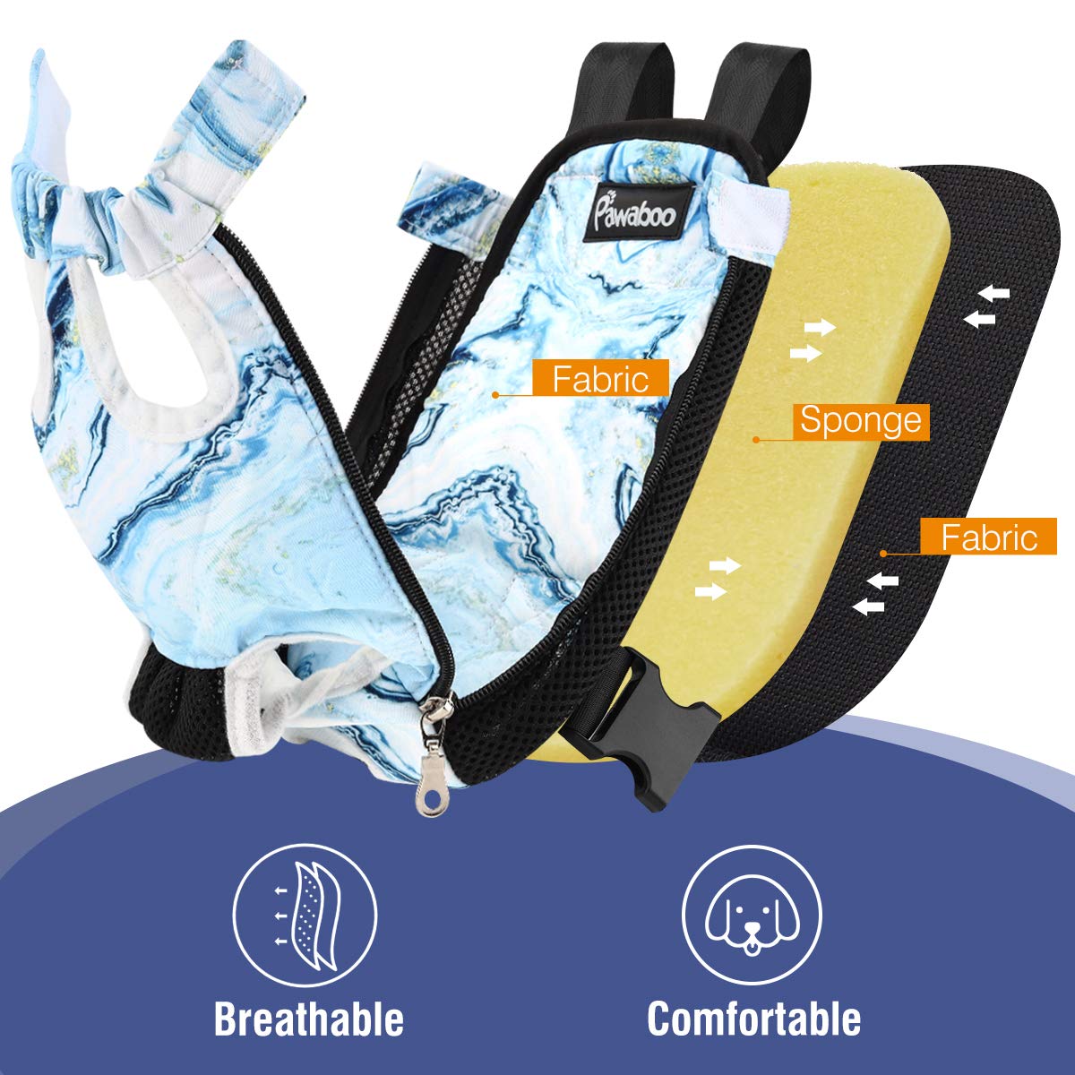 Pawaboo Adjustable Carrier Backpack for Dog Cat, Pet Front Dog Carrier