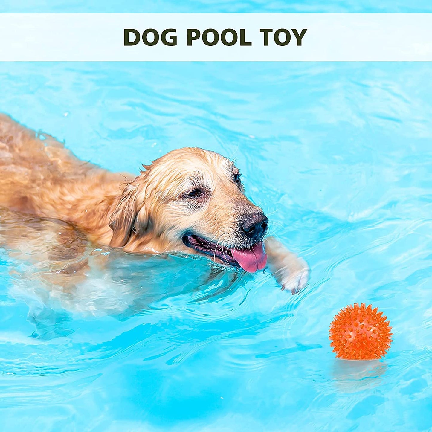 petizer 6 Pack 3.5” Squeaky Dog Toy Balls, Floating Pool Balls, Chew