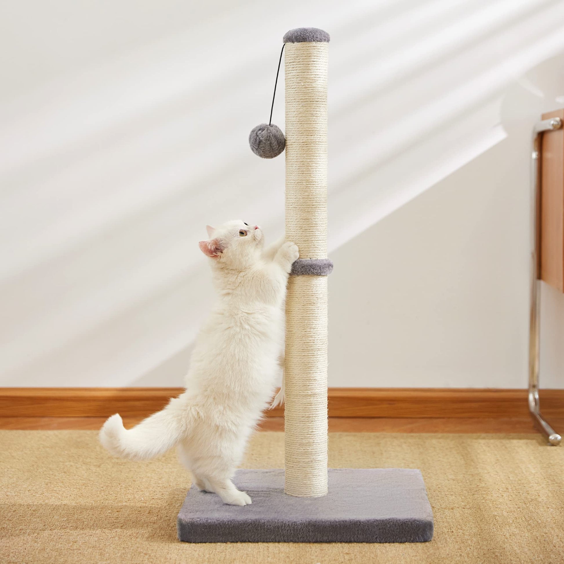 MeowHomm 32'' Tall Cat Scratching Post Cat Scratcher with Scratcher