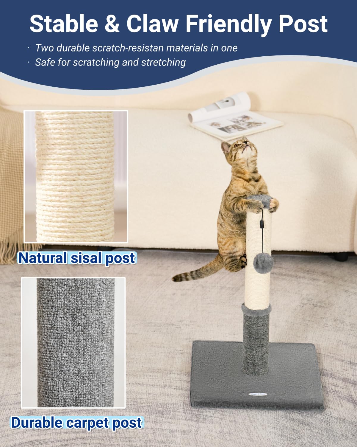 Happi N Pets Cat Scratching Post, Cat Scratcher for Indoor Scratcher