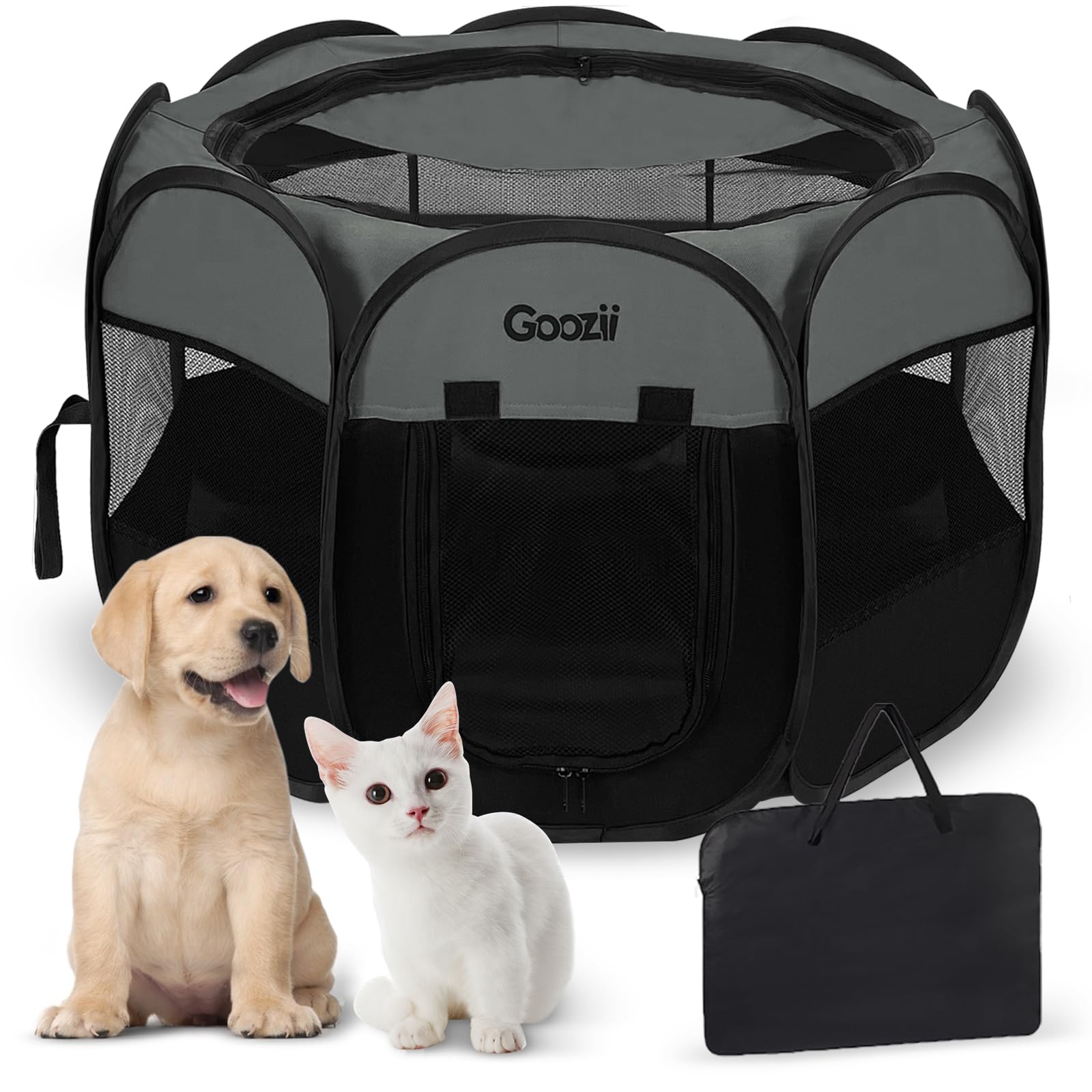 Goozii Portable Puppy Playpen Indoor, Small Dog Playpen, Pop Up Crate