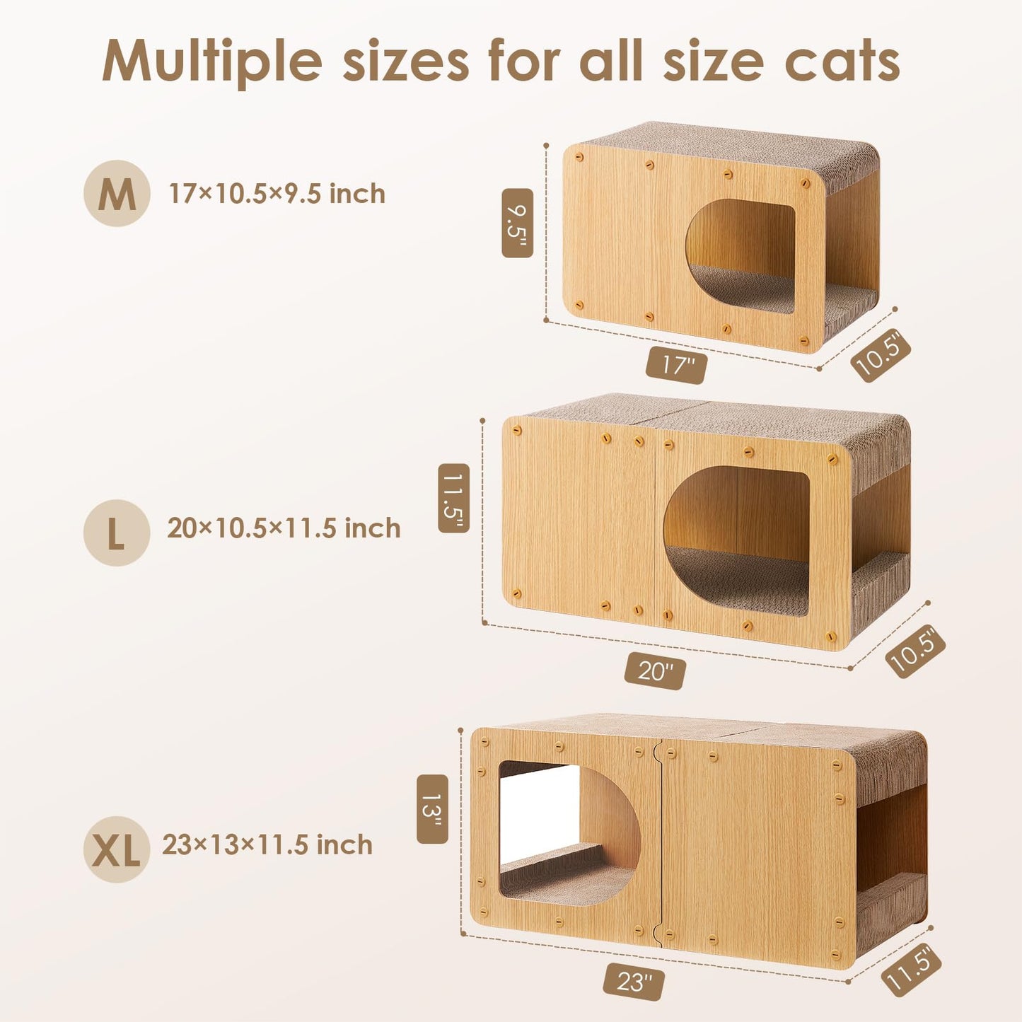 EHEYCIGA Cardboard Cat Scratcher House, 17-Inch Corrugated House
