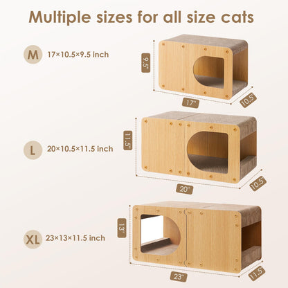 EHEYCIGA Cardboard Cat Scratcher House, 17-Inch Corrugated House