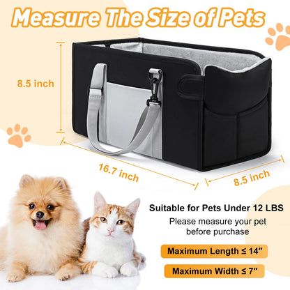Portable Dog Car Seat for Small Dogs Pet Booster Seat with Safety Seat