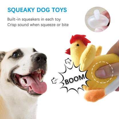 LEGEND SANDY Squeaky Plush Dog Toy 6 Pack for Puppy, Small Plush