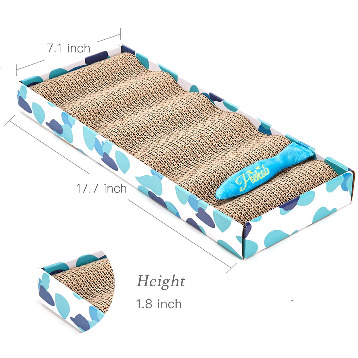 PEEKAB Cat Scratcher Cardboard Reversible Cat Scratch pad Kitty Pad
