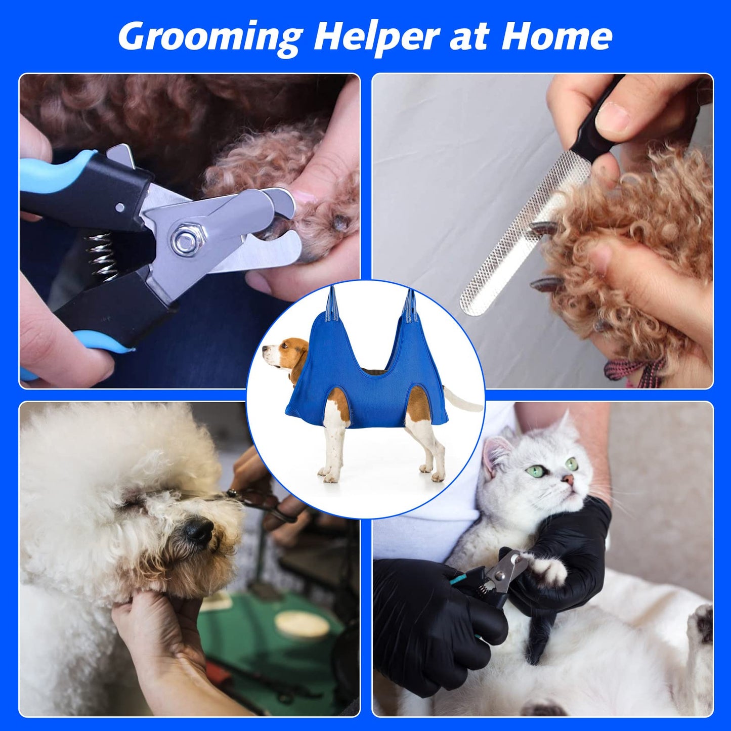 ATESON Pet Dog Grooming Hammock Harness for Medium Dogs Nail Trimming
