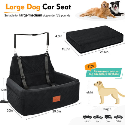 NEEZUKAR Dog Car Seat for Large Medium Dogs,Portable Washable Pet Seat