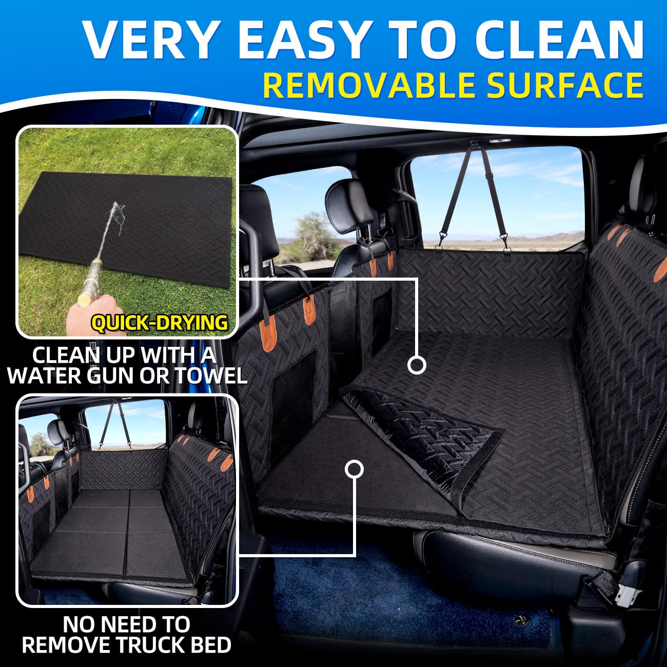 MAXFUT Truck Dog Seat Cover Back Seat,Back Seat Extender for Seat