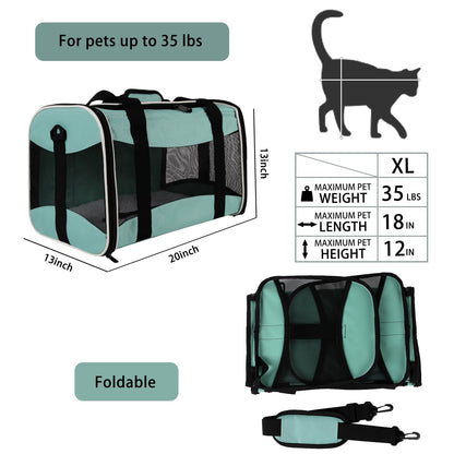 Cat Carrying Case Pet Carrier, Up to Soft Sided Protable and Carrier