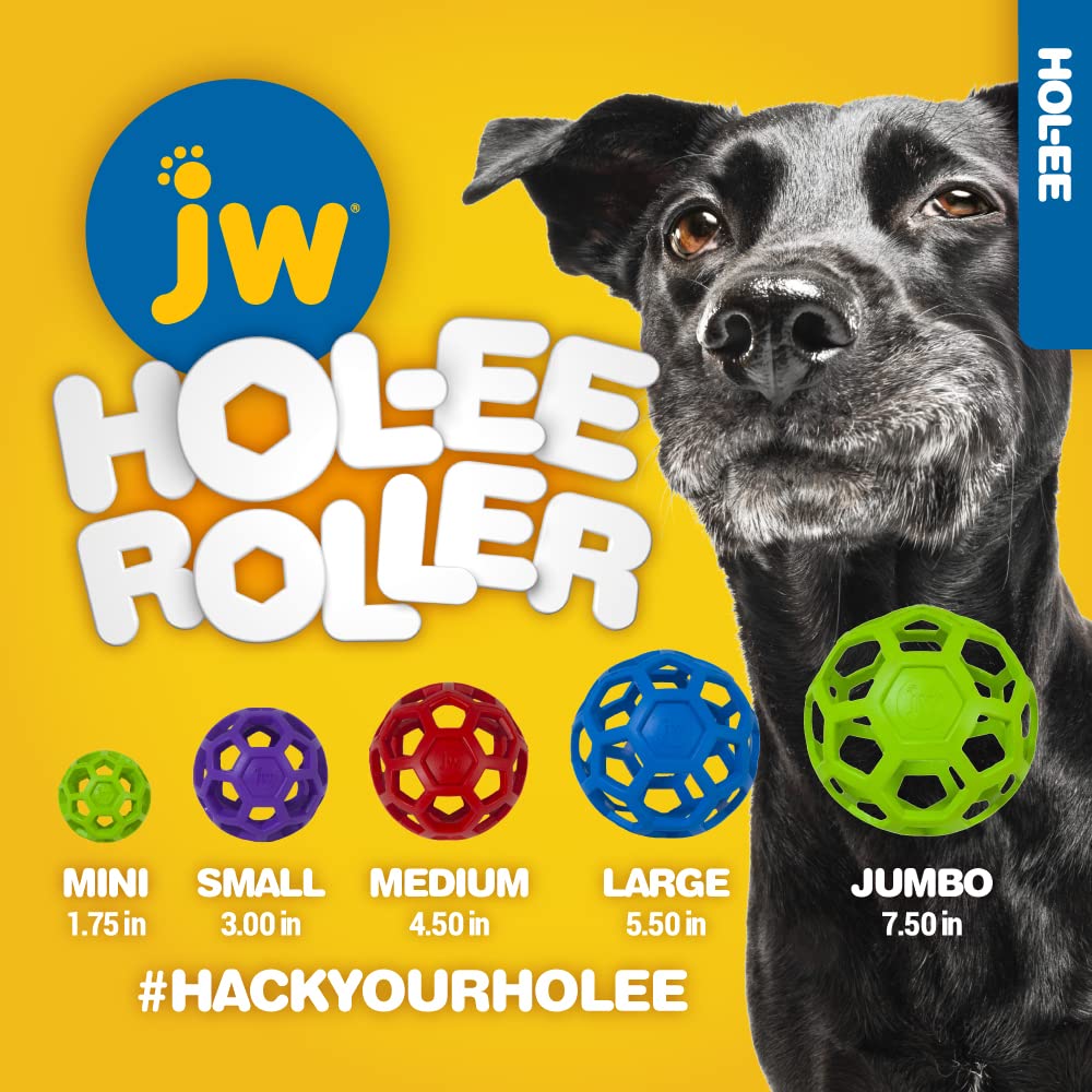 JW Pet Hol-ee Roller Dog Toy Puzzle Ball, Natural Rubber, Extra Ball
