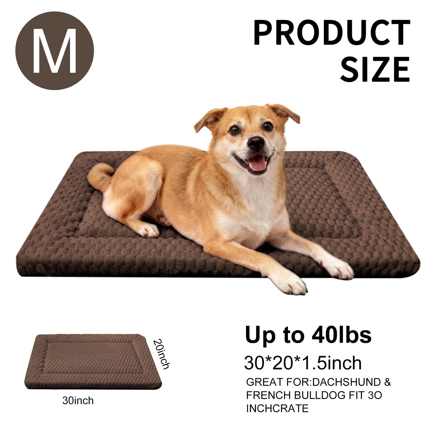Dog Bed Mat Dog Crate Pad Reversible Mat for Pet Comfort Soft Bed