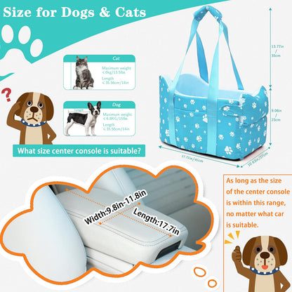 Cullaby Center Console Dog Car Seat for Small Dogs Under Seat