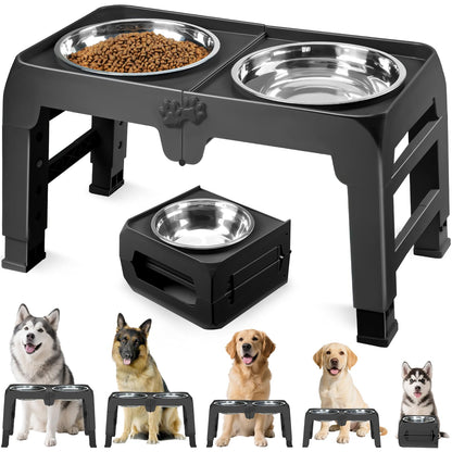 Elevated Dog Bowls for Large Dogs 5 Adjustable Heights Bowl