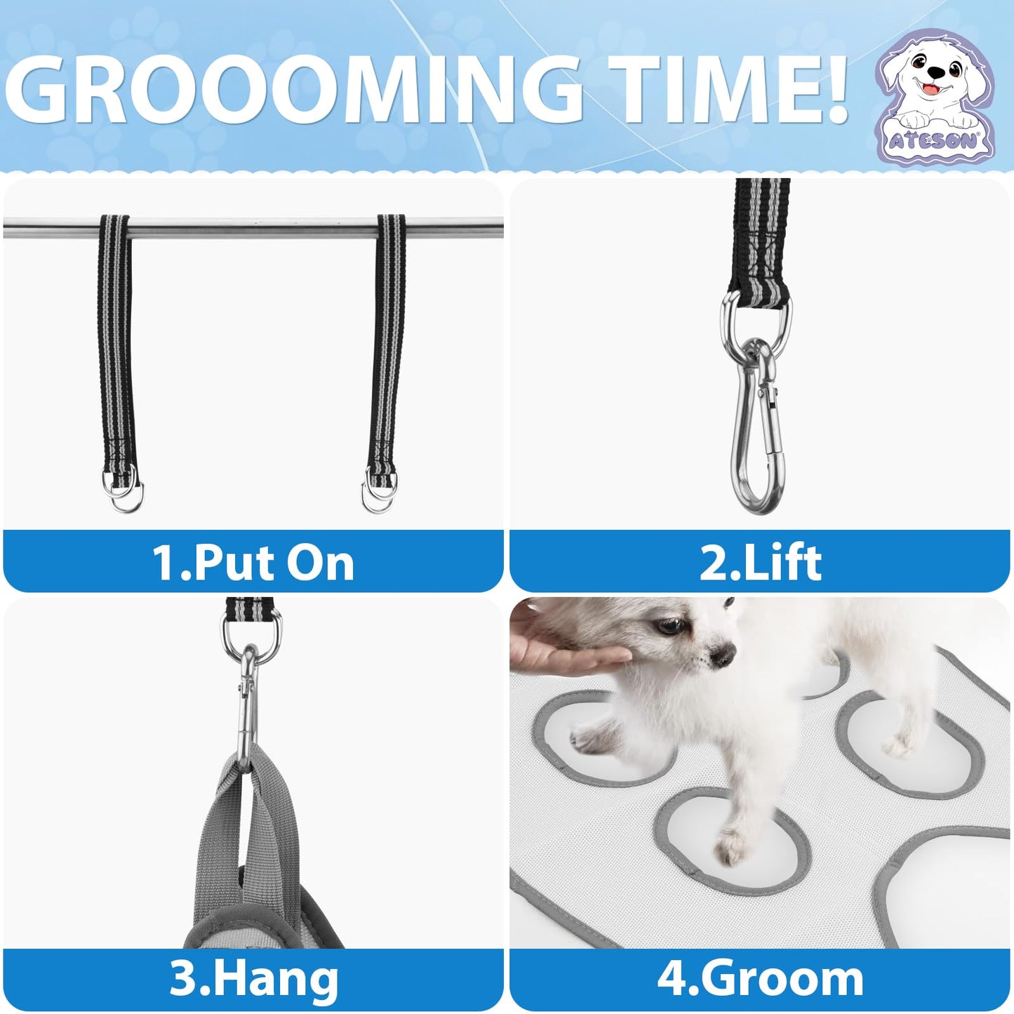 Pet Grooming Hammock Harness for XL Large Dogs Nail Trimming