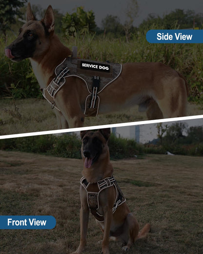 PETNANNY Tactical Dog Harness Reflective with ID Card,Service Dog Vest