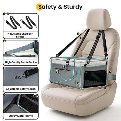 Conlun Dog Car Seat Booster for Small Pet Under Portable Travel Seat