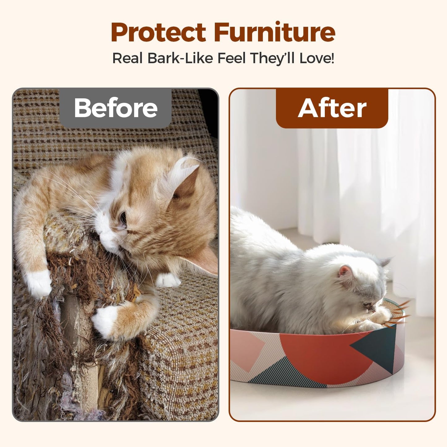 ComSaf Cat Scratcher Cardboard Bed Lounge Couch for Indoor Cats Pad