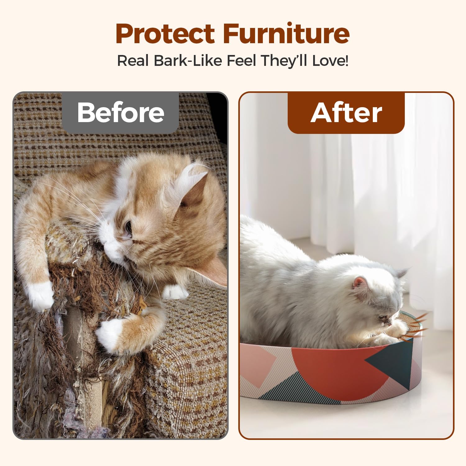 ComSaf Cat Scratcher Cardboard Bed Lounge Couch for Indoor Cats Pad