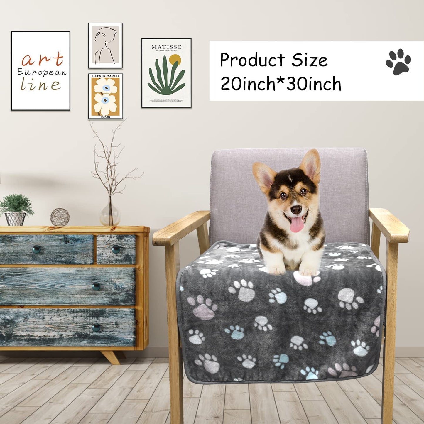 Rezutan Upgraded Dog Blankets for Medium Dogs, 3 Pack Dog Cat Crate
