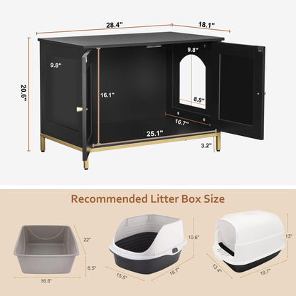 Homhedy Cat Litter Box Enclosure, Cat Washroom Furniture with Box
