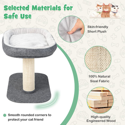Tangkula Cat Tree for Indoor Cats, 2-Tier Cat Tower with Top Ball
