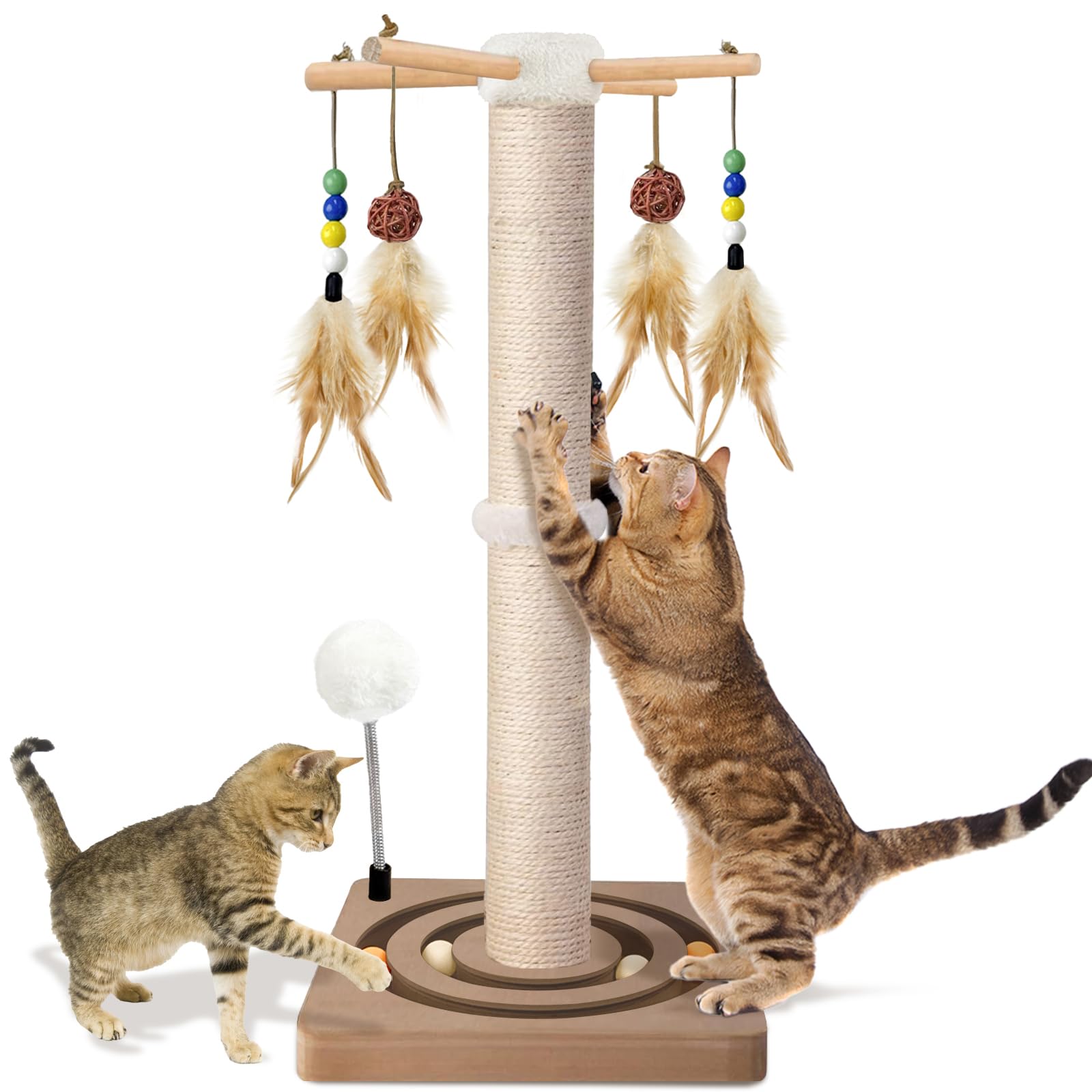 PAROTO Cat Scratching Post, Sisal Cat Tree Tower Scratcher for Tower