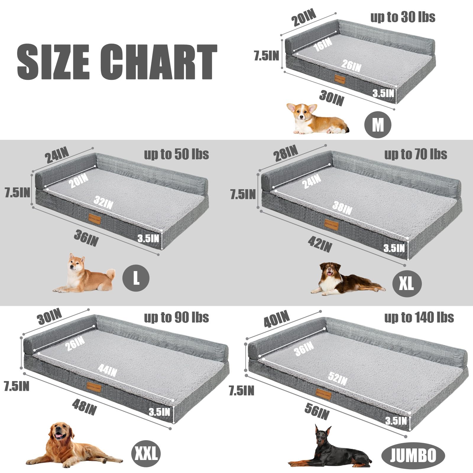 Patas Lague Orthopedic XL Dog Bed Large Sized Dog X28'', Bed