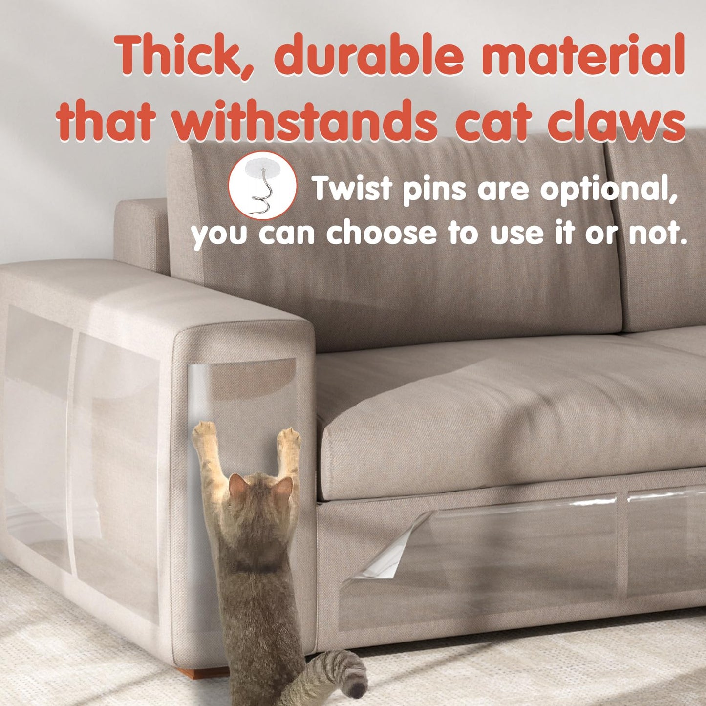 Secopad 18 PCS Large Cat Scratch Furniture Protector, Cover