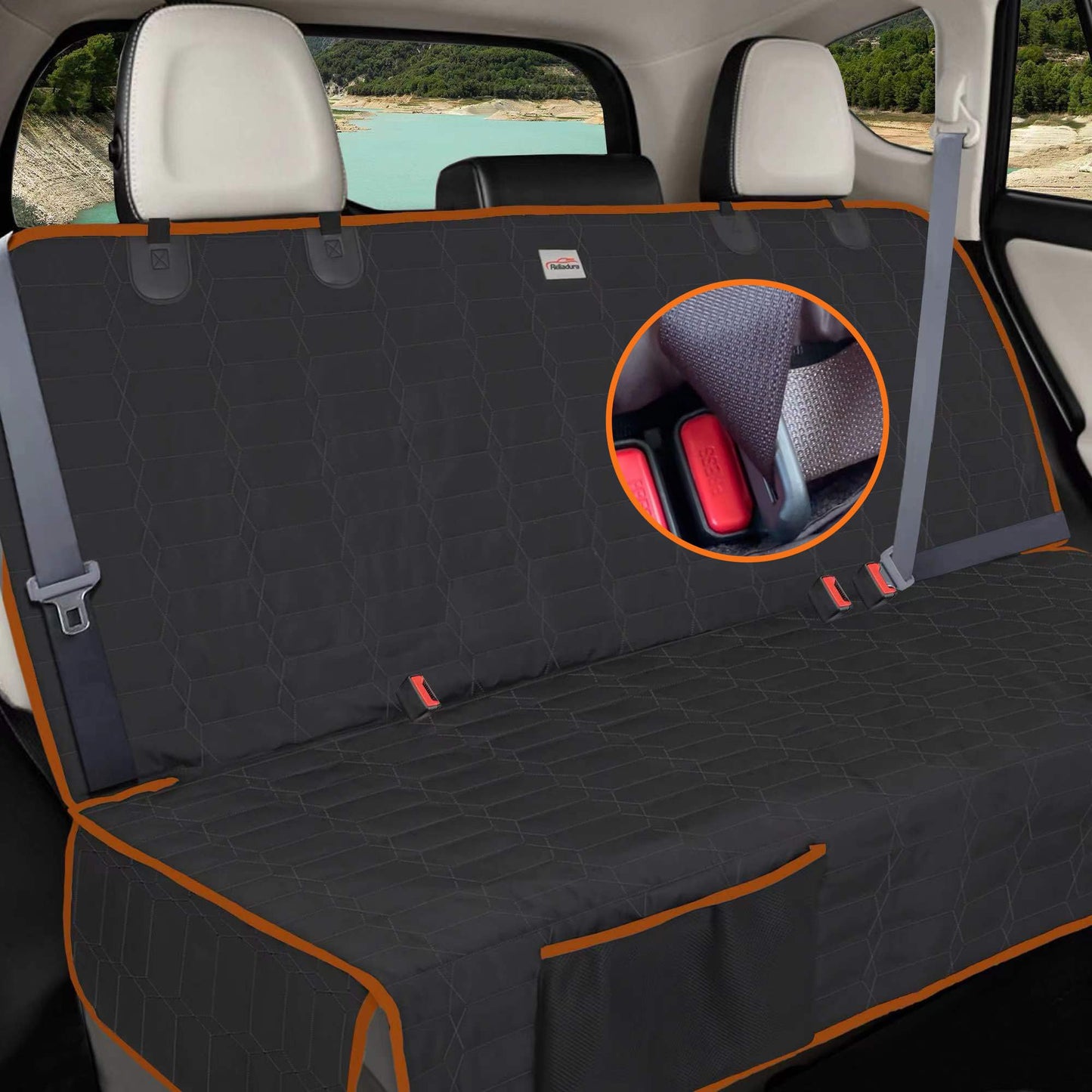 Reliadura Dog Seat Cover for Back Seat Waterproof Bench Seat Seat
