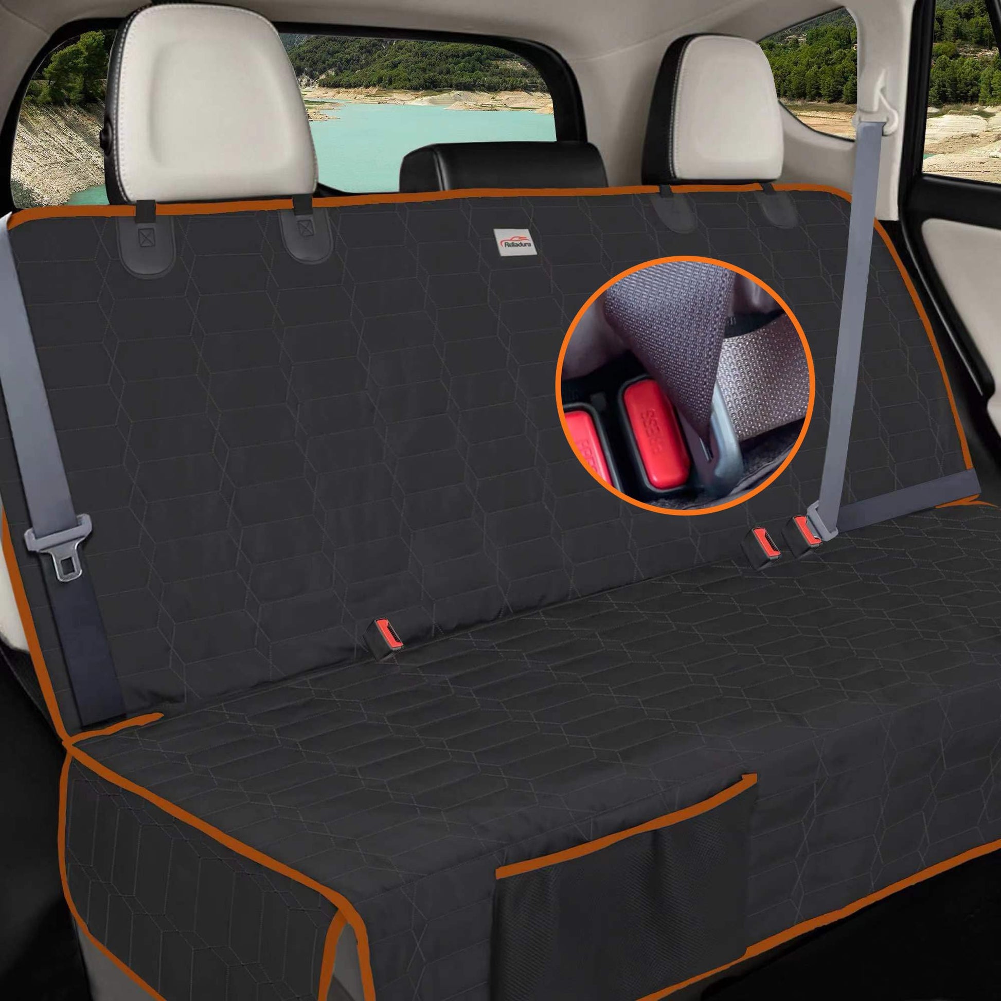 Reliadura Dog Seat Cover for Back Seat Waterproof Bench Seat Seat