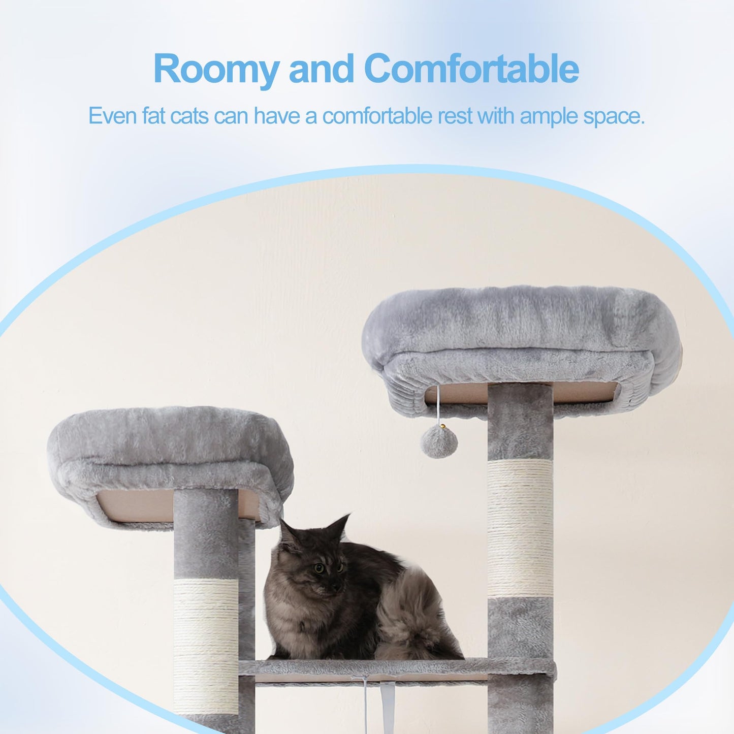 Hey-brother Tall Cat Tree Tower, Heavy Duty Scratching Posts Balls