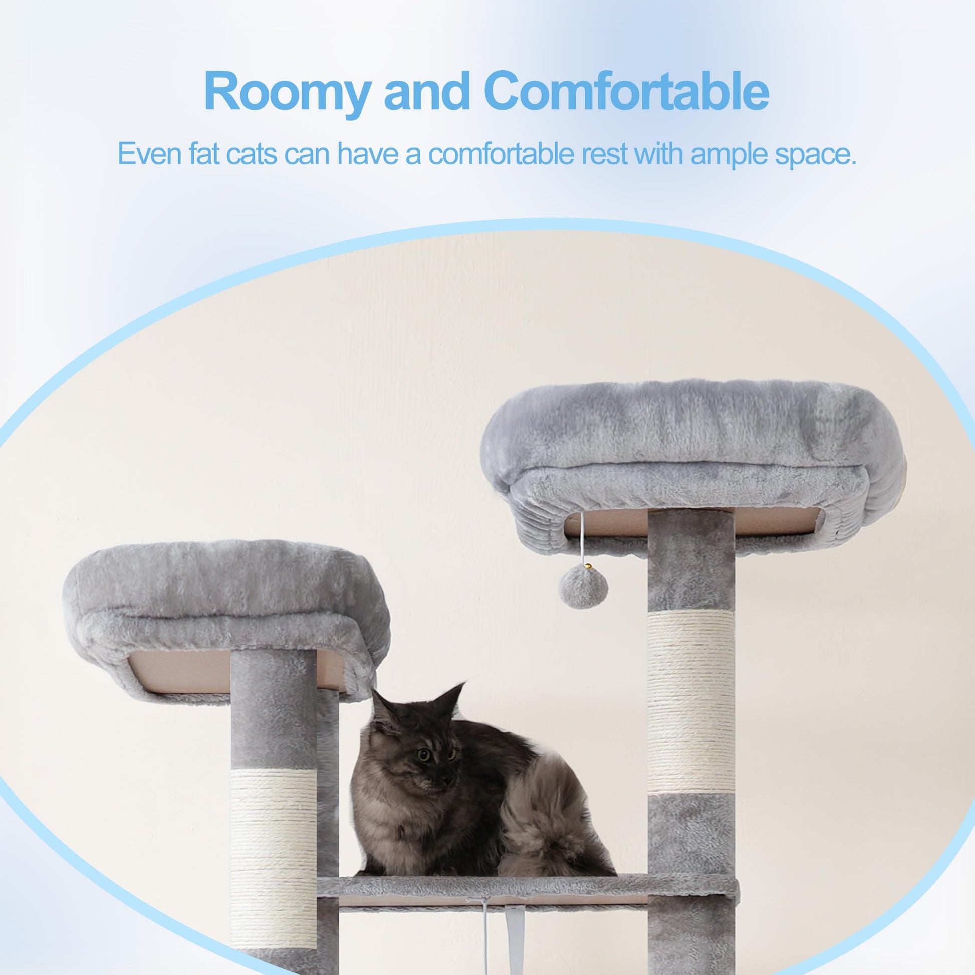 Hey-brother Tall Cat Tree Tower, Heavy Duty Scratching Posts Balls