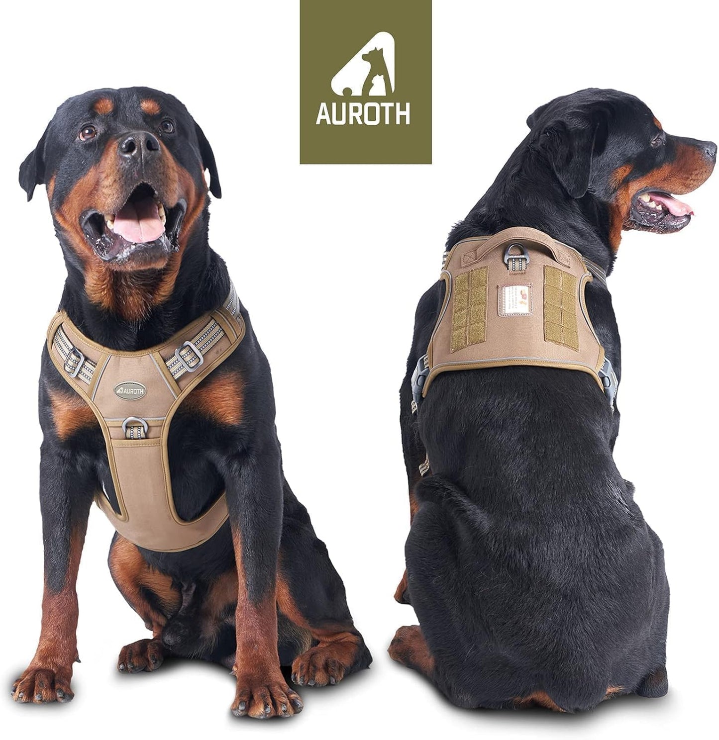 Auroth Tactical Dog Harness for Large Dogs No Pull Adjustable Harness