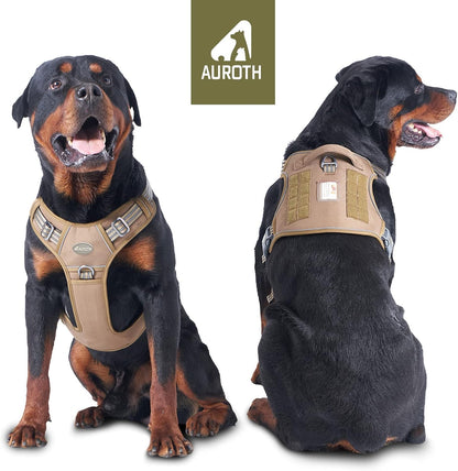 Auroth Tactical Dog Harness for Large Dogs No Pull Adjustable Harness