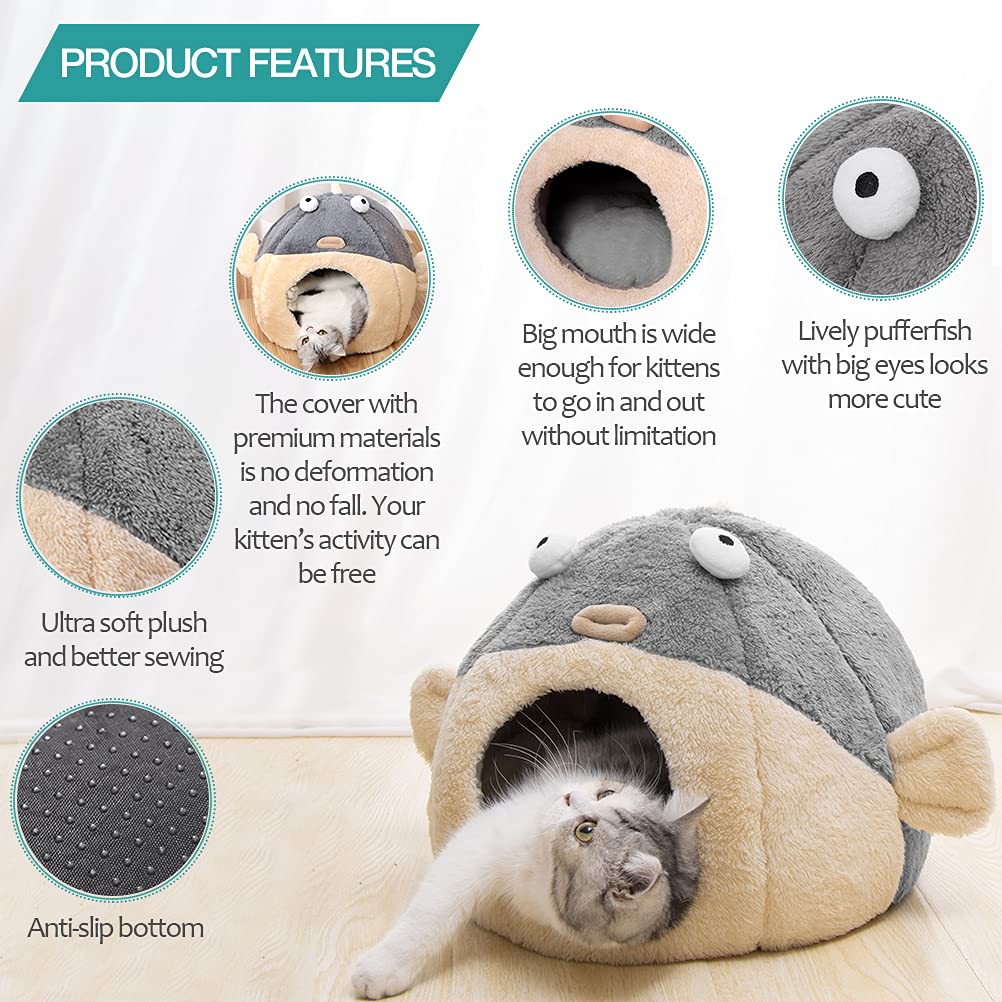 Cat Beds for Indoor Cats Cat Bed Cave with Removable Washable Bed