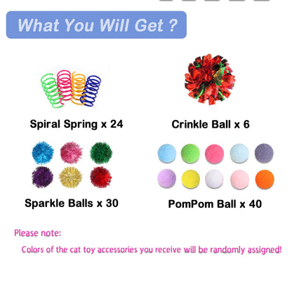 POSAPET Cat Toys Assortment Interactive Kitten Toy Bundle with Balls