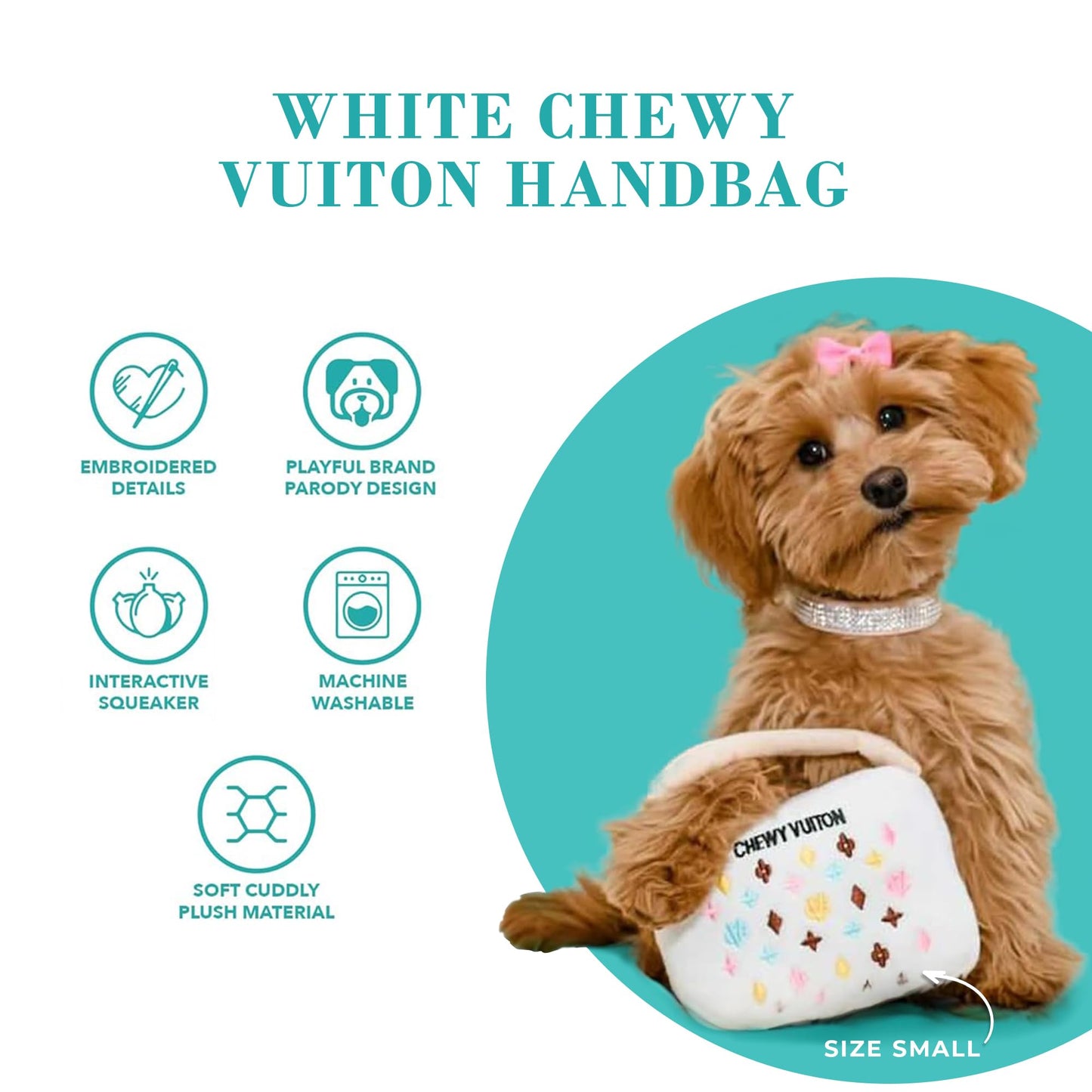 Haute Diggity Dog Chewy Vuiton Handbag Plush Squeaky Dog Toy