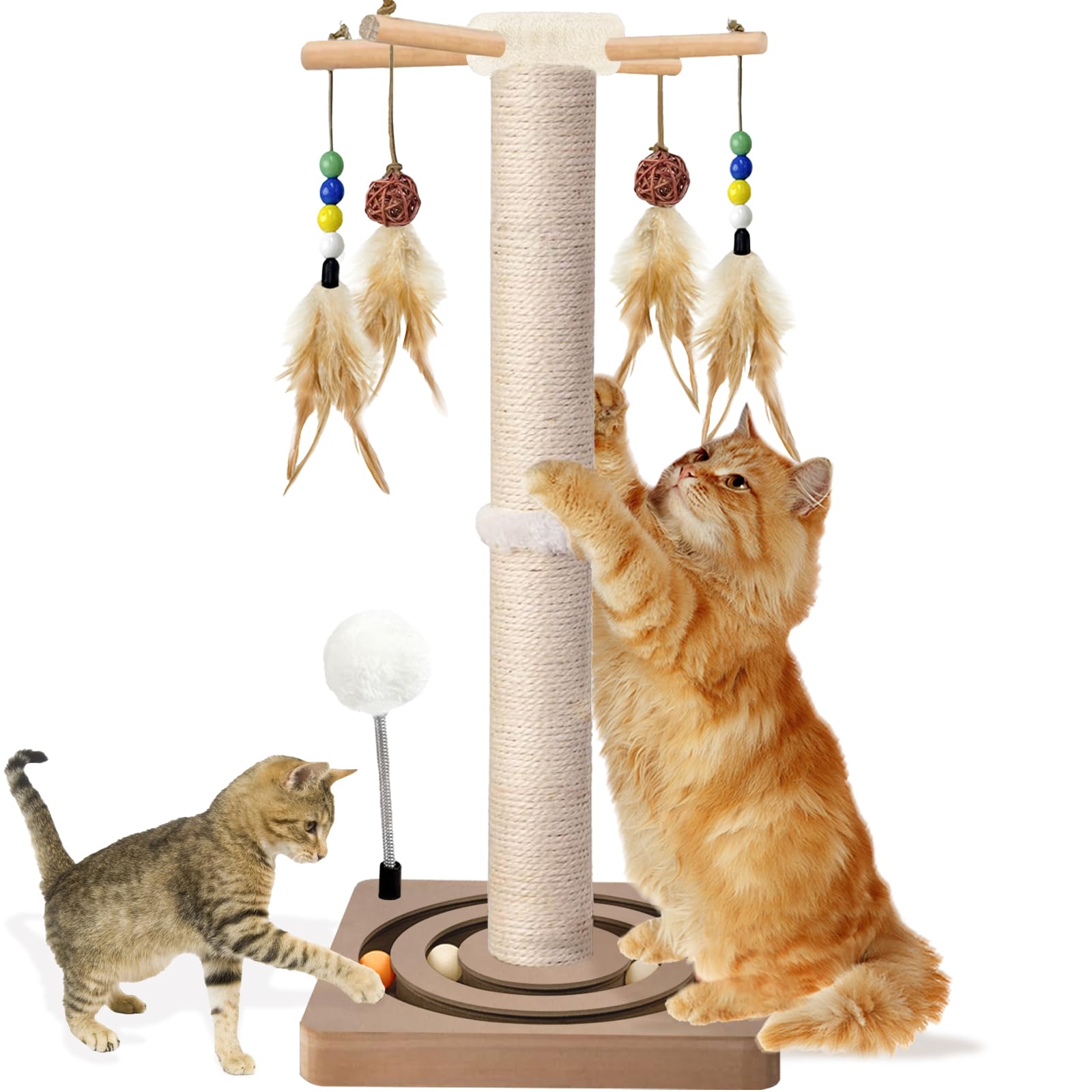 PAROTO Tall Cat Scratching Post, Sisal Cat Tree Tower Scratcher