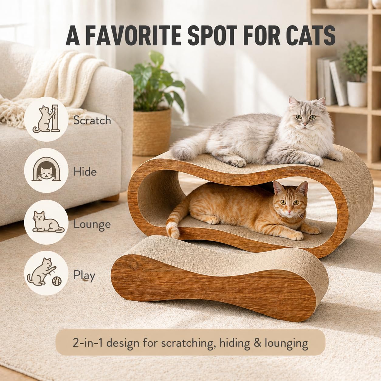 Simple Delxue Cat Scratcher, 1 Cat Scratching Board, Cat Board