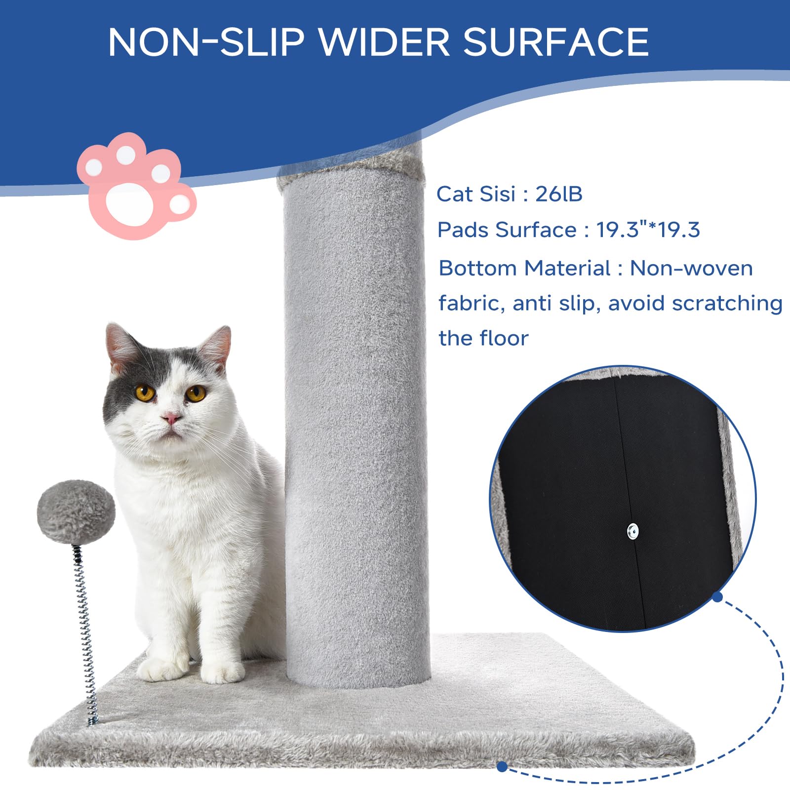 Cat Scratching Post Carpet Scratching Post 41" for Indoor Scratcher