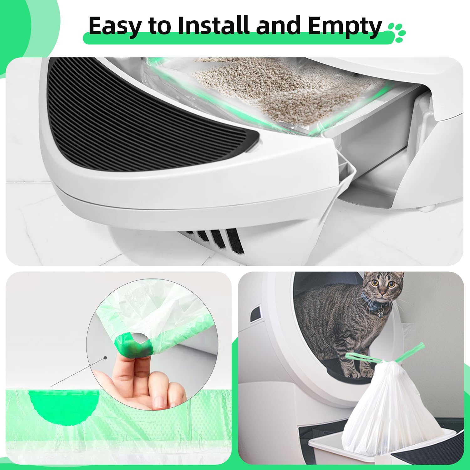 KropBom 105 Count Waste Drawer Liners Bags Compatible with Litter Box