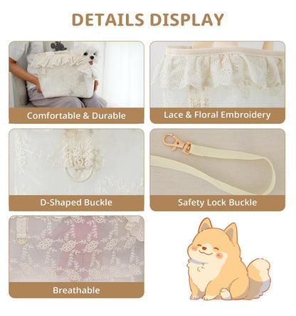 ONECUTE Dog Carrier for Small Dogs Rabbit cat with Lace Design, Bag