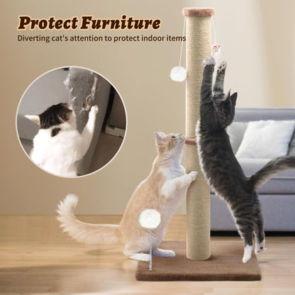 36'' Tall Cat Scratching Post, Large Sisal Scratch Post for Tower