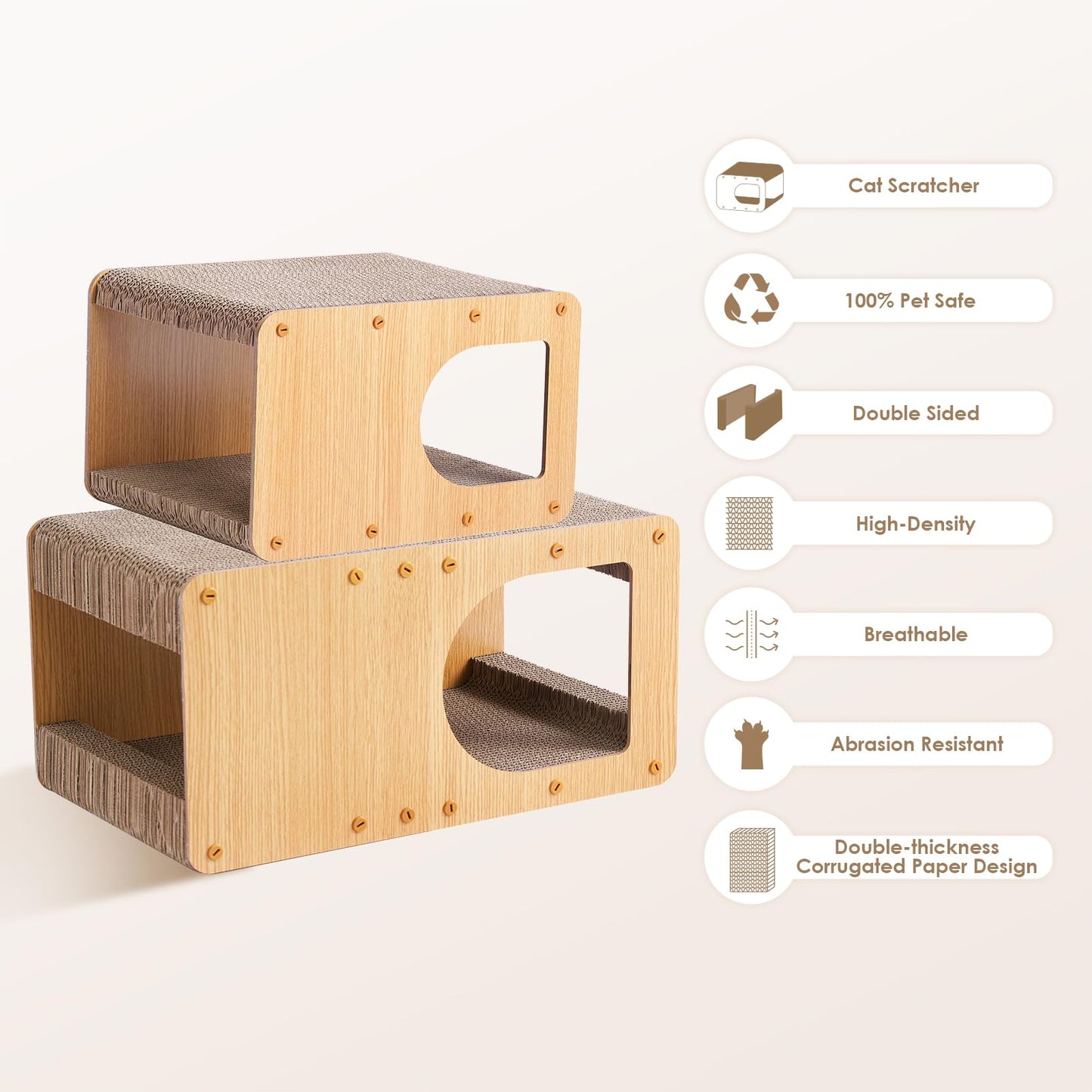 EHEYCIGA Cardboard Cat Scratcher House, 17-Inch Corrugated House