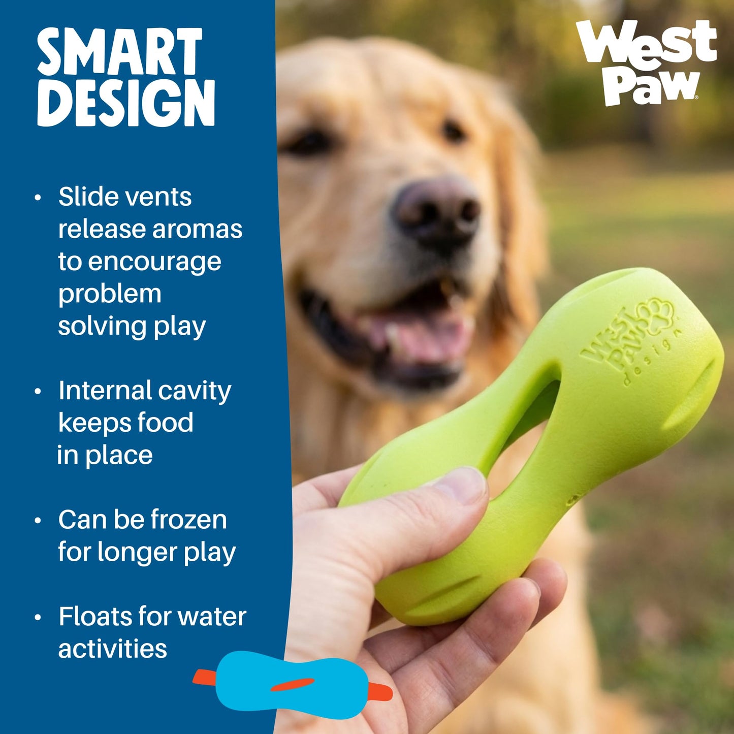 West Paw Zogoflex Qwizl Interactive Treat Dispensing Dog Puzzle Toy
