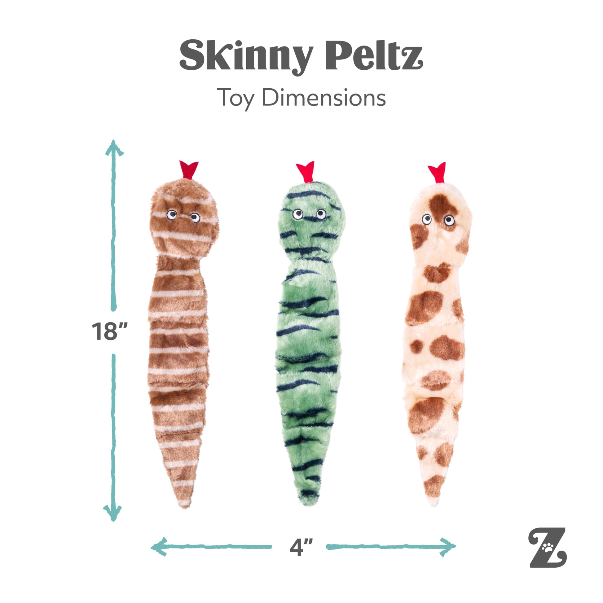 ZippyPaws Skinny Peltz No Stuffing Dog Toy Pack to Keep Them Plush