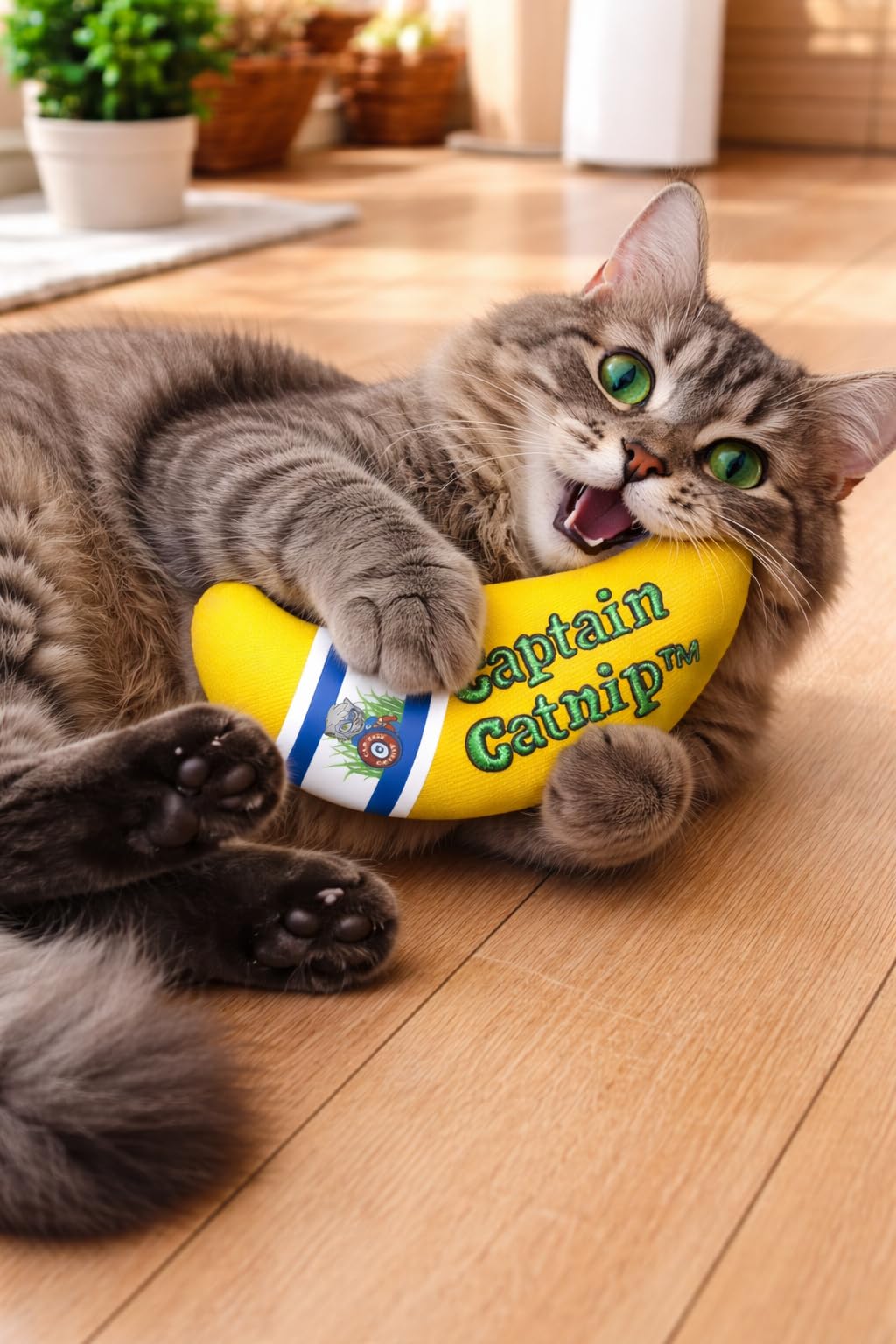 Captain Catnip Cat Banana Toy, Kitten Interactive Toy, Fun Catnip