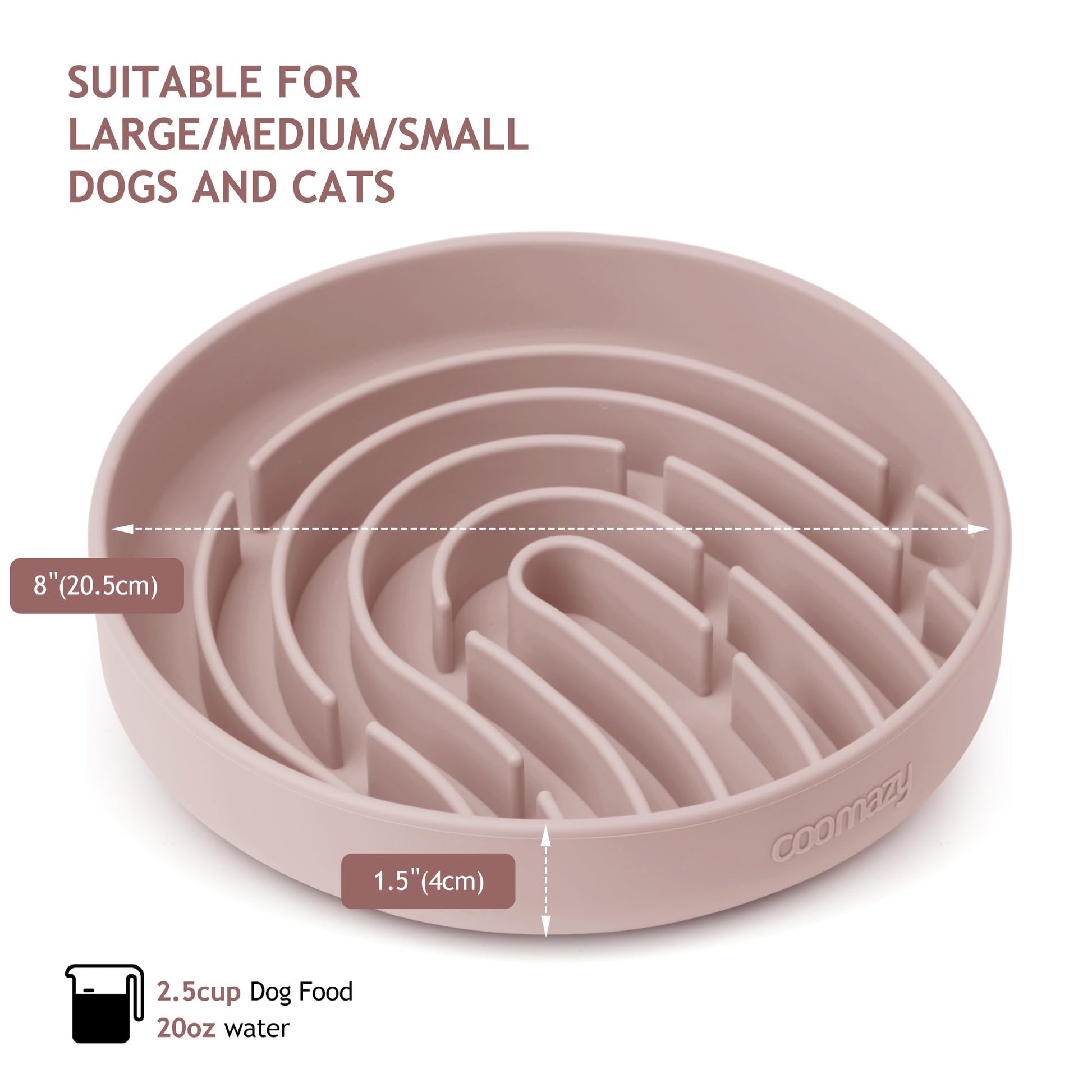 Coomazy Large Silicone Slow Feeder Dog Bowls, Interactive Puzzle Toy